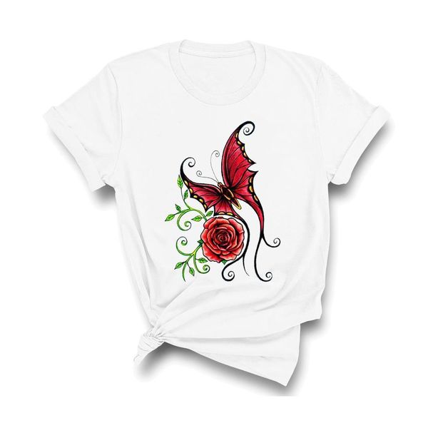 t-shirts for women butterfly printing trend flower floral 90s clothing print lady graphic t shirt ladies female tee t-shirt, White
t-shirts for women butterfly printing trend flower floral 90s clothing print lady graphic t shirt ladies female tee t-shirt, White
