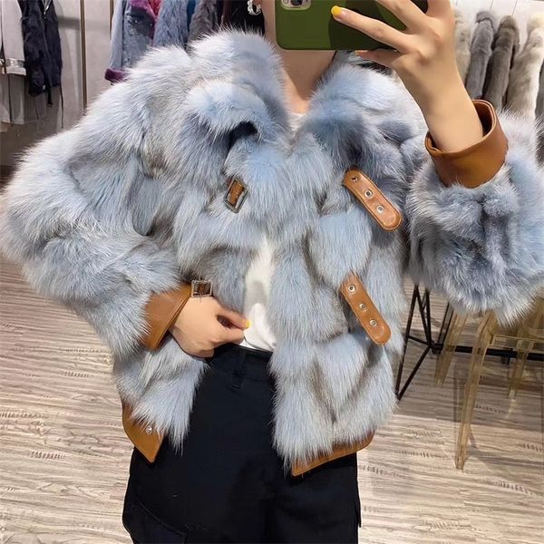 brand luxury winter jacket women real fur coat natural fox fur thick warm moto biker outerwear streetwear genuine leather 201215, Black
brand luxury winter jacket women real fur coat natural fox fur thick warm moto biker outerwear streetwear genuine leather 201215, Black