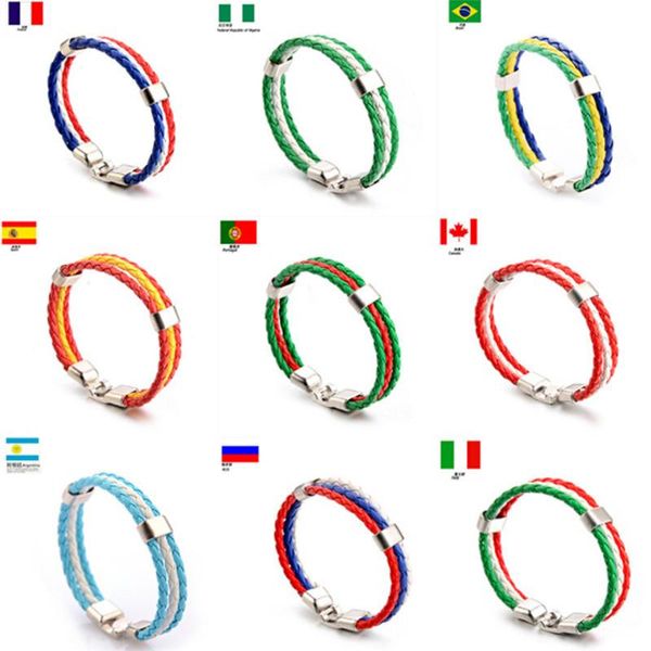fashion russia spain france brazil flag leather team bracelet men football fans couples gift jewelry 376112, Golden;silver
fashion russia spain france brazil flag leather team bracelet men football fans couples gift jewelry 376112, Golden;silver