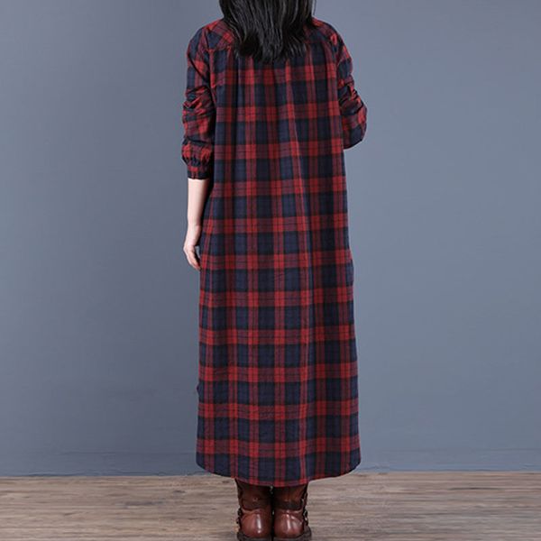johnature spring retro plaid pockets turn-down collar long sleeve dresses 2020 new loose leisure single breasted women dress lj201202, Black;gray
johnature spring retro plaid pockets turn-down collar long sleeve dresses 2020 new loose leisure single breasted women dress lj201202, Black;gray