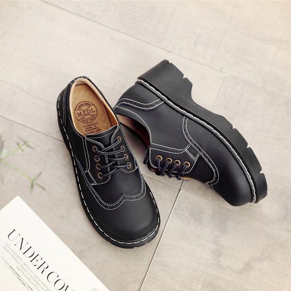 female big student soft brock flats retro british college wind genuine split leather shoes women thick bottom oxfords, Black
female big student soft brock flats retro british college wind genuine split leather shoes women thick bottom oxfords, Black