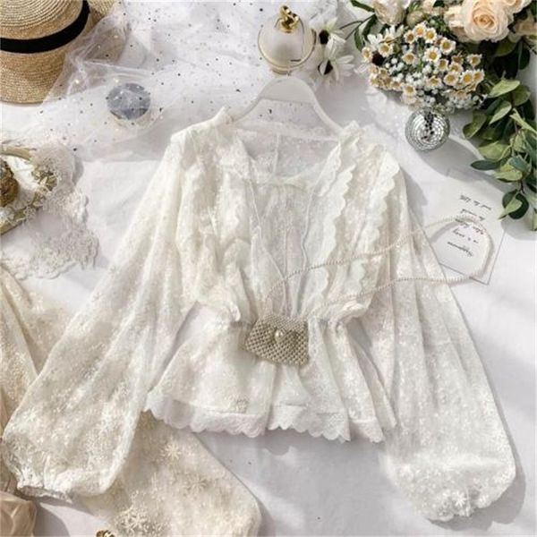 2021 new fairy blouse autumn women's french retro court bubble sleeve western style v-neck waist ruffled lace shirt nty9, White
2021 new fairy blouse autumn women's french retro court bubble sleeve western style v-neck waist ruffled lace shirt nty9, White