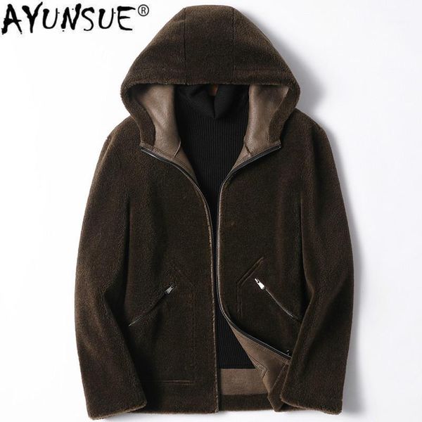 men's leather & faux ayunsue real fur coat men clothes 2021 100% wool mens jacket winter sheep shearling hooded plus size coats yfn9105, Black
men's leather & faux ayunsue real fur coat men clothes 2021 100% wool mens jacket winter sheep shearling hooded plus size coats yfn9105, Black