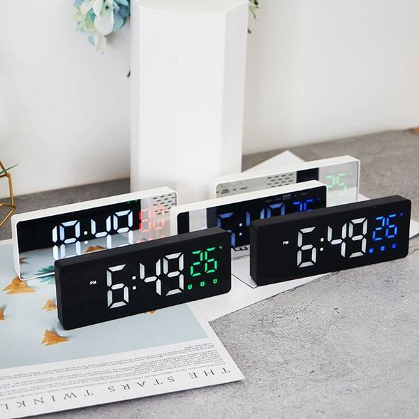 digital table clocks voice control desk snooze time temperature display 3 alarms mirror led clock with usb cable home decoration
digital table clocks voice control desk snooze time temperature display 3 alarms mirror led clock with usb cable home decoration