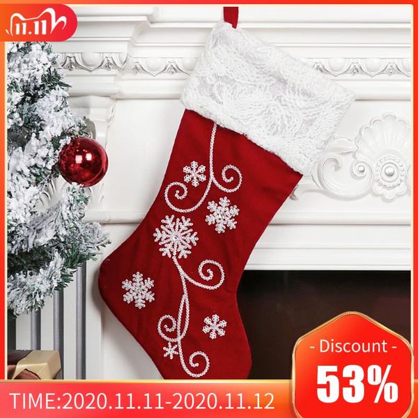 christmas decorations 1/2 pcs snowflake print socks gift bag tree stockings pendant ornaments party home decoration
christmas decorations 1/2 pcs snowflake print socks gift bag tree stockings pendant ornaments party home decoration