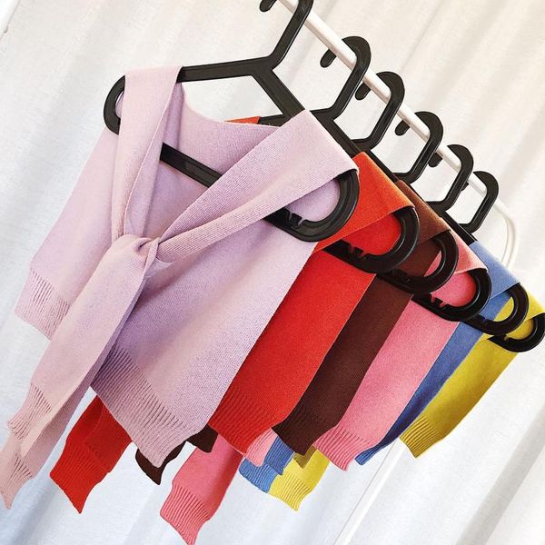 scarves korean autumn winter knit outside solid color shawl female fake collar knotted tie air-conditioned room women scarf, Blue;gray
scarves korean autumn winter knit outside solid color shawl female fake collar knotted tie air-conditioned room women scarf, Blue;gray