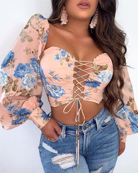 women blouses square collar floral print casual fashion women shirts criss-cross lacing up hollow out long sleeve women ydf4040, White
women blouses square collar floral print casual fashion women shirts criss-cross lacing up hollow out long sleeve women ydf4040, White