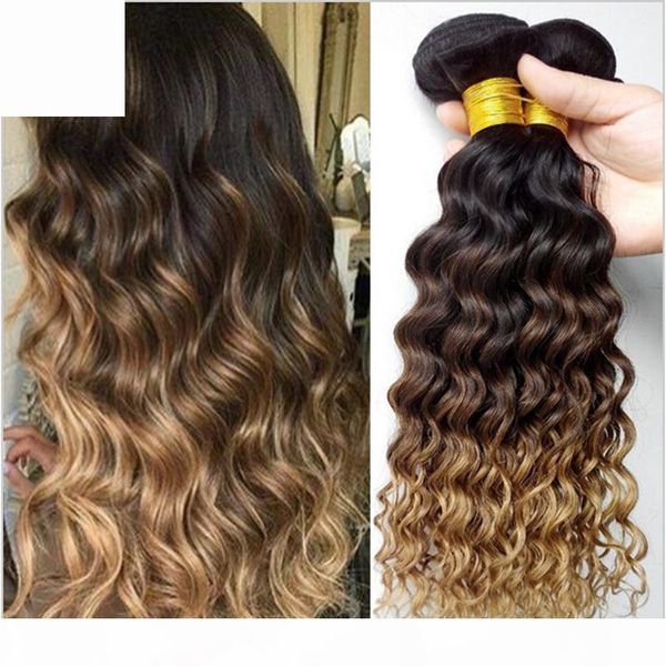 three tone 1b 4 27 brown blonde ombre deep wave wavy human hair extensions 3pcs lot honey blonde ombre deep curly hair bundles, Black
three tone 1b 4 27 brown blonde ombre deep wave wavy human hair extensions 3pcs lot honey blonde ombre deep curly hair bundles, Black