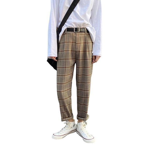korean men plaid pants straight breathable 2020 summer new fashion streetwear khaki causal loose vintage checkered trousers male lj200827, Black
korean men plaid pants straight breathable 2020 summer new fashion streetwear khaki causal loose vintage checkered trousers male lj200827, Black