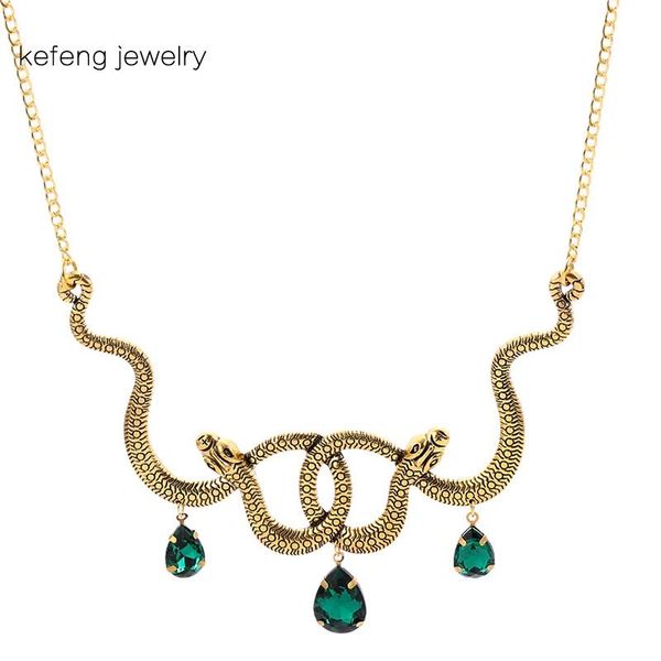 trendy personality crystal water drop snake choker necklace for women punk gothic vintage serpent snake necklace dark jewelry, Golden;silver
trendy personality crystal water drop snake choker necklace for women punk gothic vintage serpent snake necklace dark jewelry, Golden;silver