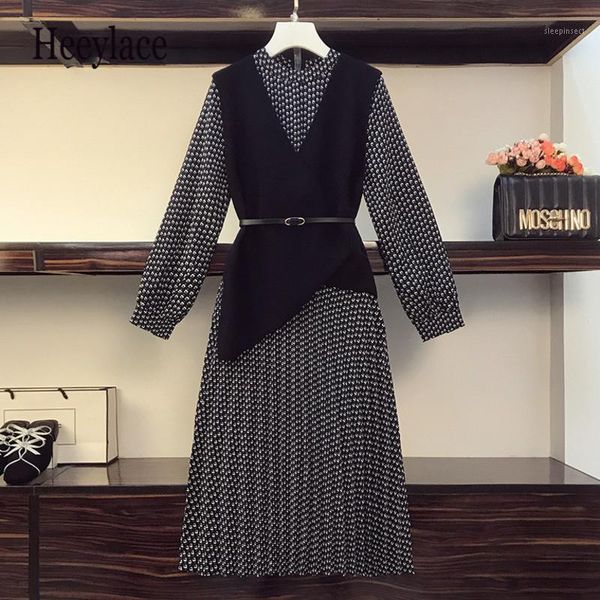 plus size office ladies autumn elegant vintage two piece set print long sleeve pleated dresses and knitted vest suits women sets1, Gray
plus size office ladies autumn elegant vintage two piece set print long sleeve pleated dresses and knitted vest suits women sets1, Gray