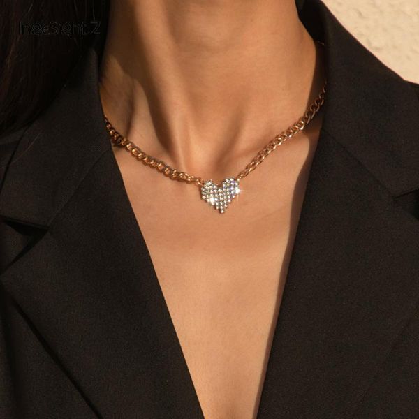 chains elegant rhinestone love heart choker necklace minimalist gold color short clavicle for women jewelry, Silver
chains elegant rhinestone love heart choker necklace minimalist gold color short clavicle for women jewelry, Silver