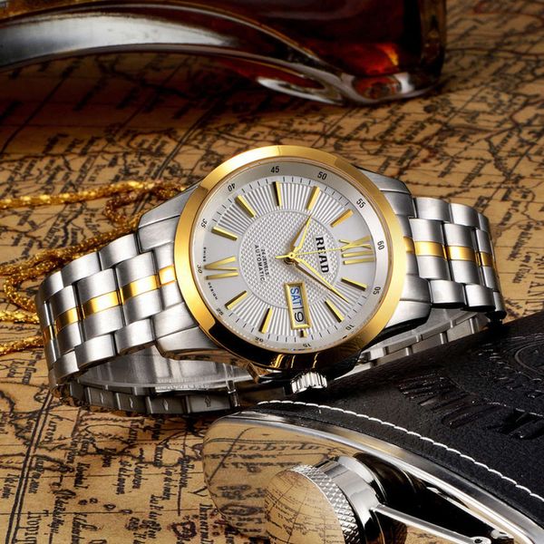fashion read sharp 8016 men's watch men's business rigid belt automatic mechanical watch, Slivery;brown
fashion read sharp 8016 men's watch men's business rigid belt automatic mechanical watch, Slivery;brown