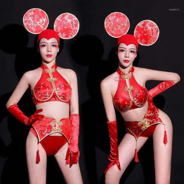 festival outfit bar ds costumes chinese style red bikini new year nightclub stage costume women rave clothing dn47601, Black;red
festival outfit bar ds costumes chinese style red bikini new year nightclub stage costume women rave clothing dn47601, Black;red