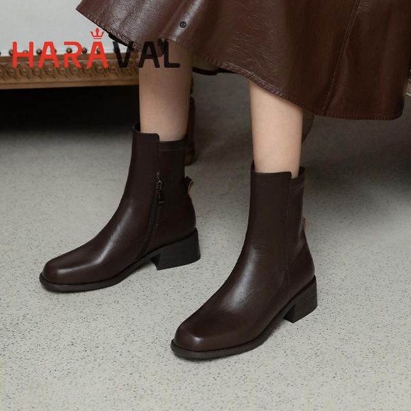 boots haraval women ankle shoes fashion elegant genuine leather zipper low heel motorcycle boot autumn winter hoof heels e67l, Black
boots haraval women ankle shoes fashion elegant genuine leather zipper low heel motorcycle boot autumn winter hoof heels e67l, Black