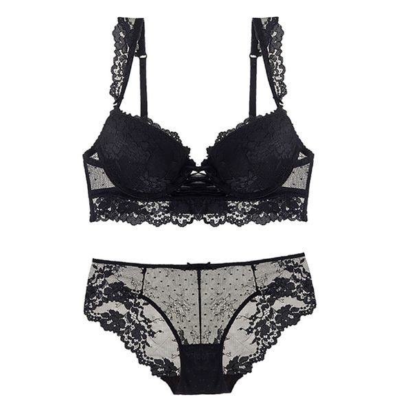 with string super push up set underwear women broadside lace straps bra transparent panties lingerie white black c1212, Black;white
with string super push up set underwear women broadside lace straps bra transparent panties lingerie white black c1212, Black;white