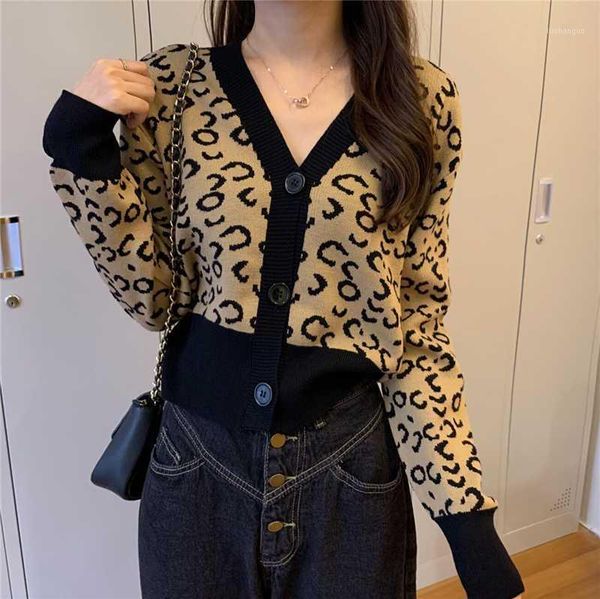 leopard print cardigan sweater women's short 2020 autumn/winter wear new loose outer wear western v-neck knitted jacket1, White
leopard print cardigan sweater women's short 2020 autumn/winter wear new loose outer wear western v-neck knitted jacket1, White