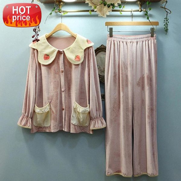 2pcs victorian pajamas set for women winter velvet sleepwear keep warm peter pan collar cute renaissance clothing set #bk1s, Black;white
2pcs victorian pajamas set for women winter velvet sleepwear keep warm peter pan collar cute renaissance clothing set #bk1s, Black;white