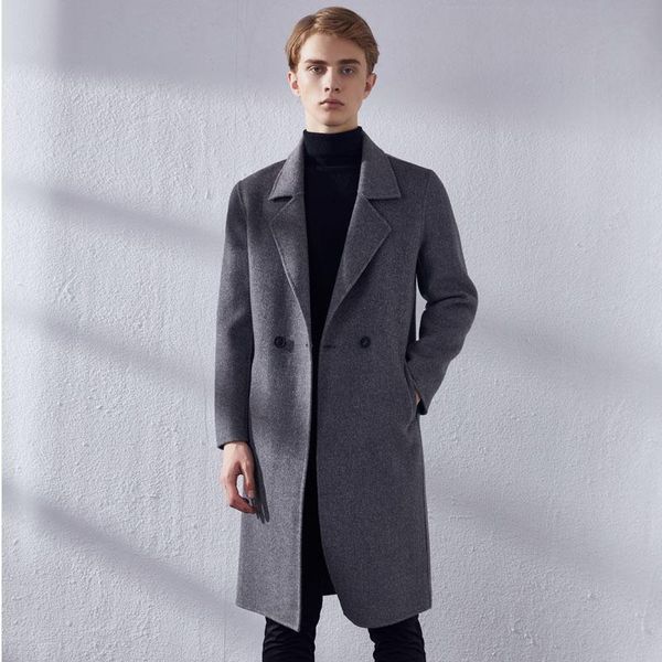 men's wool & blends winter 2021 korean youth double face woolen coat medium long off shoulder windbreaker cashmere, Black
men's wool & blends winter 2021 korean youth double face woolen coat medium long off shoulder windbreaker cashmere, Black