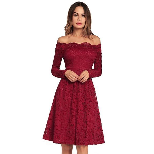 2021 spring and autumn women's one-neck lace elegant dress kong sleeve stretch slim fashion ladies party dress, Black;gray
2021 spring and autumn women's one-neck lace elegant dress kong sleeve stretch slim fashion ladies party dress, Black;gray
