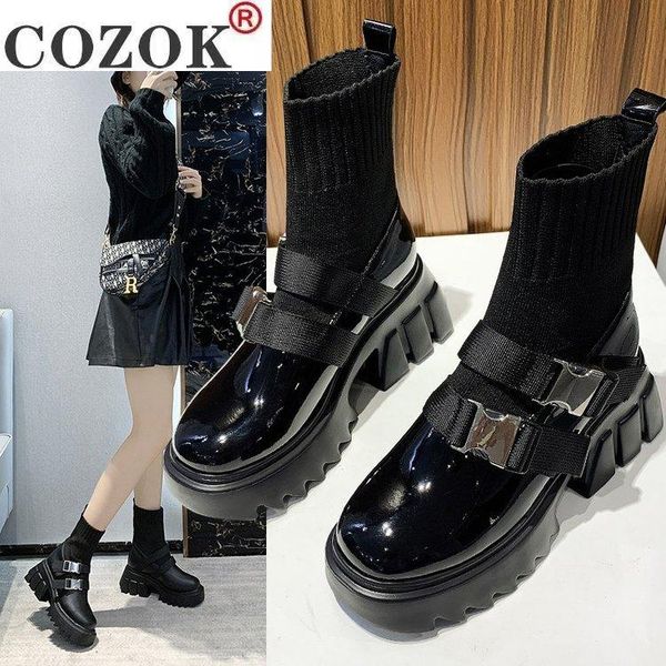boots metal buckle decoration women's heightened platform high heel black patent leather round toe winter ladies
boots metal buckle decoration women's heightened platform high heel black patent leather round toe winter ladies
