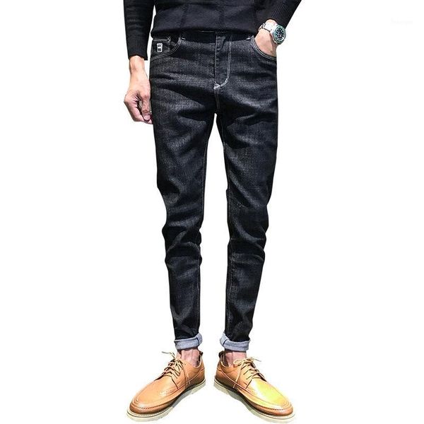 2019 men's autumn new jeans pencil pants student pants stretch feet white jeans classic youth trousers1, Blue
2019 men's autumn new jeans pencil pants student pants stretch feet white jeans classic youth trousers1, Blue