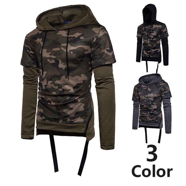 spring and autumn new large casual sports men's pullover camouflage fake two piece hooded sweater for men wy1525, Gray
spring and autumn new large casual sports men's pullover camouflage fake two piece hooded sweater for men wy1525, Gray