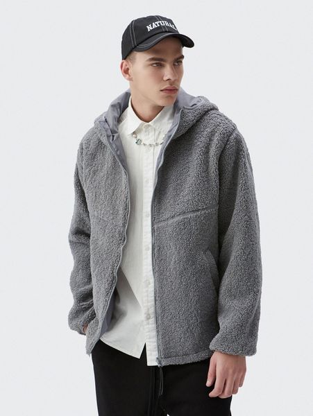 men zipper hooded two way teddy jacket 62zp#, Black;brown 
men zipper hooded two way teddy jacket 62zp#, Black;brown