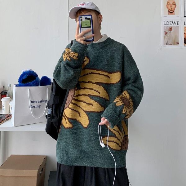 men's sweaters sweater 2021 autumn winter slim chrysanthemum lazy knitting long-sleeved casual youth clothing, White;black
men's sweaters sweater 2021 autumn winter slim chrysanthemum lazy knitting long-sleeved casual youth clothing, White;black