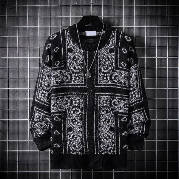 o-neck men's knitting sweater printing bandana paisley pattern men sweater casual loose autumn and winter men knitted pullover, White;black
o-neck men's knitting sweater printing bandana paisley pattern men sweater casual loose autumn and winter men knitted pullover, White;black