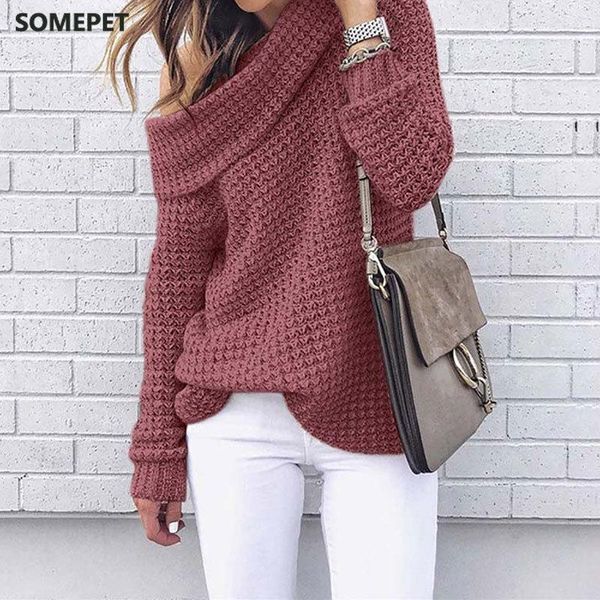 2021 off shoulder sweater women winter warm sweater female knitted pullover female loose long sleeve jumpers ladies knitwear, White;black
2021 off shoulder sweater women winter warm sweater female knitted pullover female loose long sleeve jumpers ladies knitwear, White;black