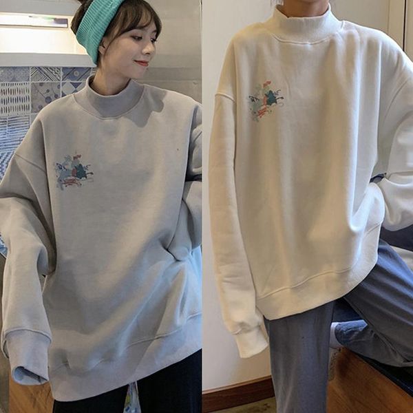 oversized velvet warm hoodies women's clothes harajuku printed turtleneck kawaii pullover korean style sweatshirt, Black
oversized velvet warm hoodies women's clothes harajuku printed turtleneck kawaii pullover korean style sweatshirt, Black