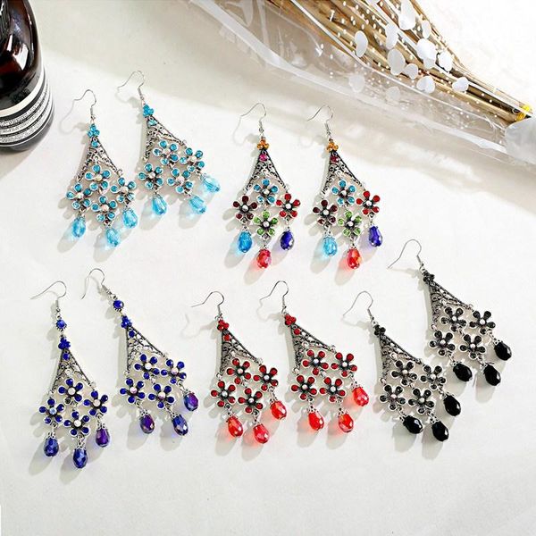 2021 jhumka jewelry vintage flower crystal tassel earring women's boho ethnic hanging earrings bohemia jewelry pendientes, Silver
2021 jhumka jewelry vintage flower crystal tassel earring women's boho ethnic hanging earrings bohemia jewelry pendientes, Silver