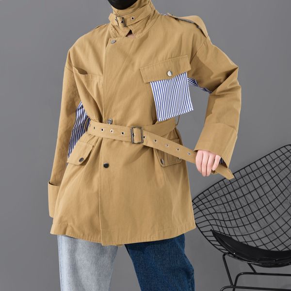 lanmrem new autumn turn-down collar full sleeves blue striped patchwork batwing styles single breasted short jacket wj08504 201031, Tan;black
lanmrem new autumn turn-down collar full sleeves blue striped patchwork batwing styles single breasted short jacket wj08504 201031, Tan;black