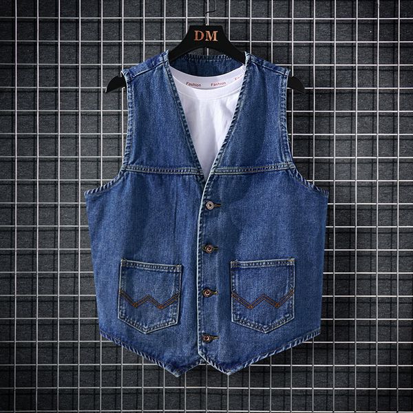 2021 new newly vintage designer fashion dark blue casual denim vest men waistcoat gentlemen suit sleeveless leisure smart jacket kexm, Black;white
2021 new newly vintage designer fashion dark blue casual denim vest men waistcoat gentlemen suit sleeveless leisure smart jacket kexm, Black;white