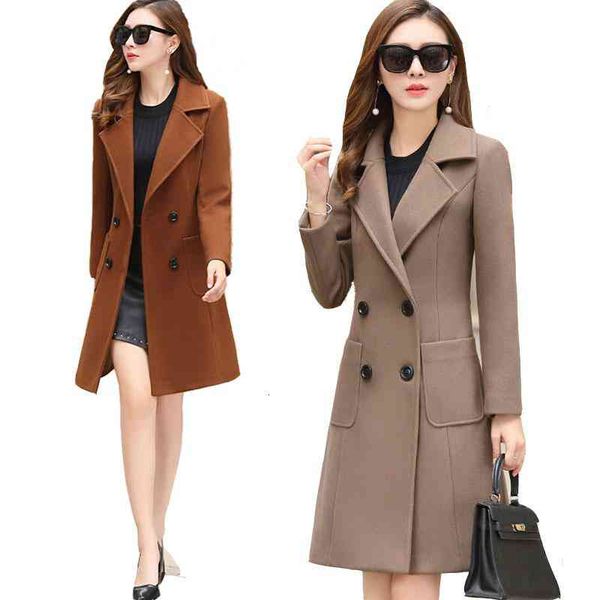 women's wool & blends autumn winter fashion korean jacket women solid slim turndown collar long coat double-breasted female outerwear f, Black
women's wool & blends autumn winter fashion korean jacket women solid slim turndown collar long coat double-breasted female outerwear f, Black