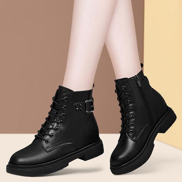 big size 35-40 platform boots women shoes autumn winter fashion round toe lace-up genuine leather boots ladies shoes n0006, Black
big size 35-40 platform boots women shoes autumn winter fashion round toe lace-up genuine leather boots ladies shoes n0006, Black