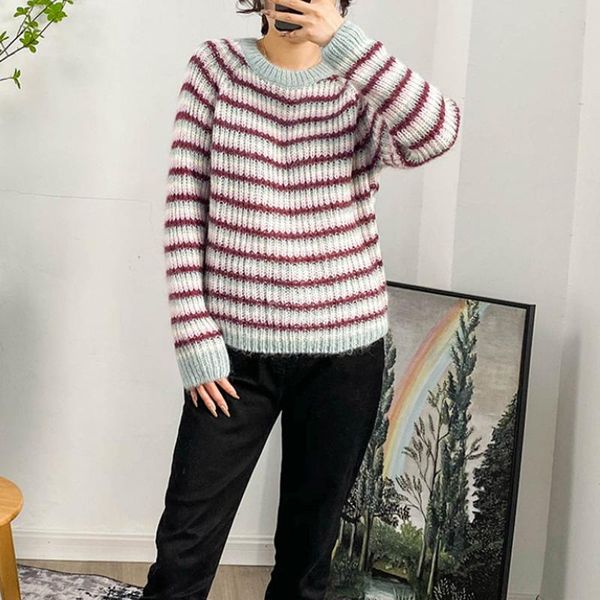women's sweaters stripes women knit sweater casual wild o-neck long sleeve loose lady pullover jumper, White;black
women's sweaters stripes women knit sweater casual wild o-neck long sleeve loose lady pullover jumper, White;black
