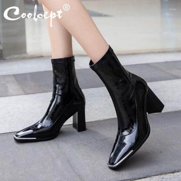 coolcept women ankle boots square toe high heel winter shoes slip on warm fashion short boots office lady footwear size 34-391, Black
coolcept women ankle boots square toe high heel winter shoes slip on warm fashion short boots office lady footwear size 34-391, Black