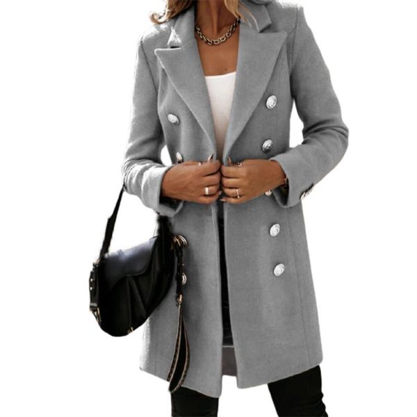 women's wool & blends winter coat women jacket double breasted lapel collar long trench ladies outwear elegant female, Black
women's wool & blends winter coat women jacket double breasted lapel collar long trench ladies outwear elegant female, Black