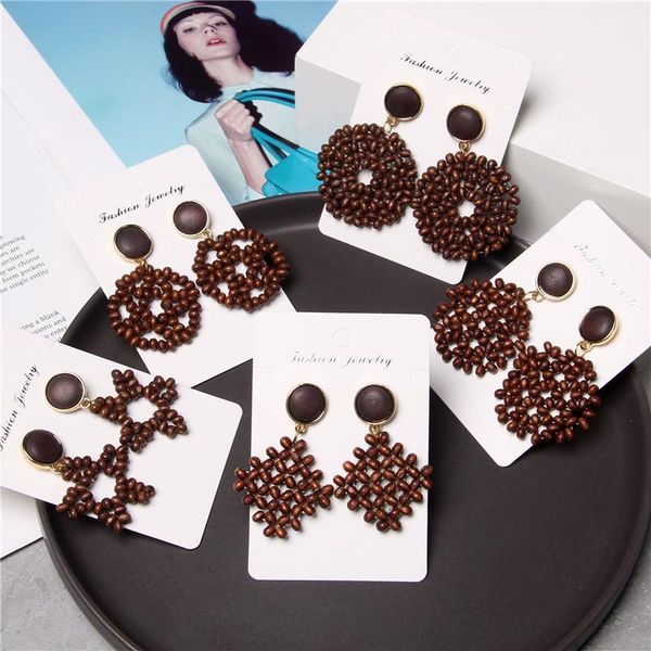 round five-pointed star natural wood charm woman earrings fashion geometric coffee weave wood dangle earrings fashion jewelry1, Silver
round five-pointed star natural wood charm woman earrings fashion geometric coffee weave wood dangle earrings fashion jewelry1, Silver