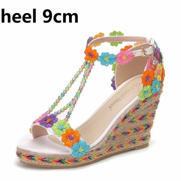 crystal queen ladies'wedge sandals ribbon white flowers thin high-toe heels open-toed summer wedding shoes v4yh, Black
crystal queen ladies'wedge sandals ribbon white flowers thin high-toe heels open-toed summer wedding shoes v4yh, Black