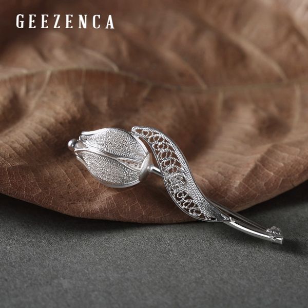 925 sterling silver korea trendy tulip brooch autumn original design flower brooches fine jewelry for women gift 201009, Gray
925 sterling silver korea trendy tulip brooch autumn original design flower brooches fine jewelry for women gift 201009, Gray