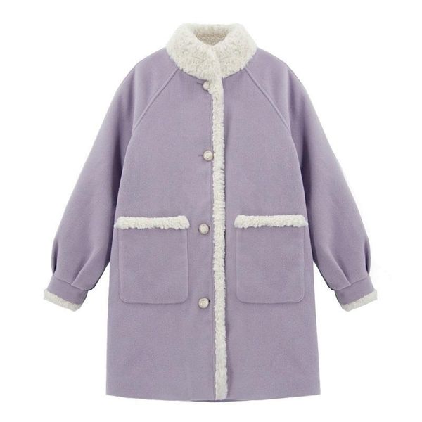 women's fur & faux perhaps u women violet white coat outwear button warm thick stand collar pocket single-breasted c0448, Black
women's fur & faux perhaps u women violet white coat outwear button warm thick stand collar pocket single-breasted c0448, Black