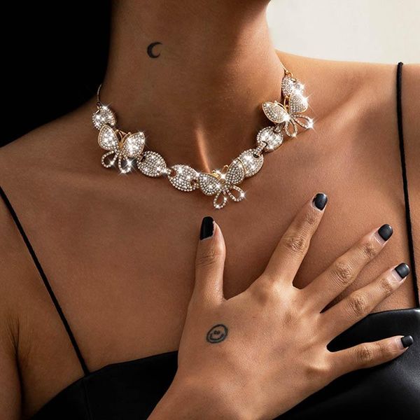 chokers luxury fashion shiny diamante rhinestone butterfly choker necklace women vintage exaggerated statement necklaces colar jewelry, Golden;silver
chokers luxury fashion shiny diamante rhinestone butterfly choker necklace women vintage exaggerated statement necklaces colar jewelry, Golden;silver