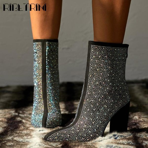 boots ribetrini high heels shining ankle shoes ins fashion street party rhinestone women unique dress crystal, Black
boots ribetrini high heels shining ankle shoes ins fashion street party rhinestone women unique dress crystal, Black