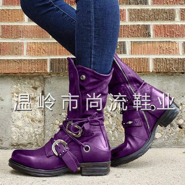 boots 2021 autumn and winter round head retro rivet belt buckle middle tube women's shoes size 431, Black
boots 2021 autumn and winter round head retro rivet belt buckle middle tube women's shoes size 431, Black