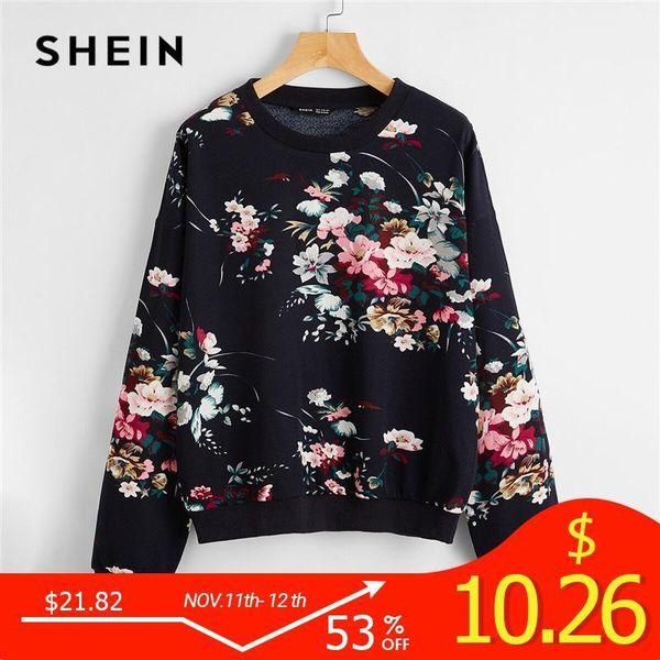 navy blue drop shoulder floral print pullover women autumn round neck long sleeve casual sweatshirts1, Black
navy blue drop shoulder floral print pullover women autumn round neck long sleeve casual sweatshirts1, Black
