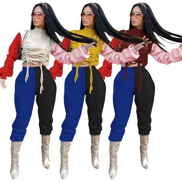 2 piece outfit women sweatsuit patchwork string draped sweatpants joggers tracksuit matching set wholesale dropshipping 2020, Gray
2 piece outfit women sweatsuit patchwork string draped sweatpants joggers tracksuit matching set wholesale dropshipping 2020, Gray