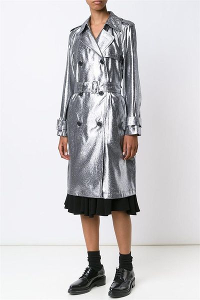 long double breasted trench coat casual silver lace up overcoat female fashion spring loose outerwear with belt2020, Tan;black
long double breasted trench coat casual silver lace up overcoat female fashion spring loose outerwear with belt2020, Tan;black